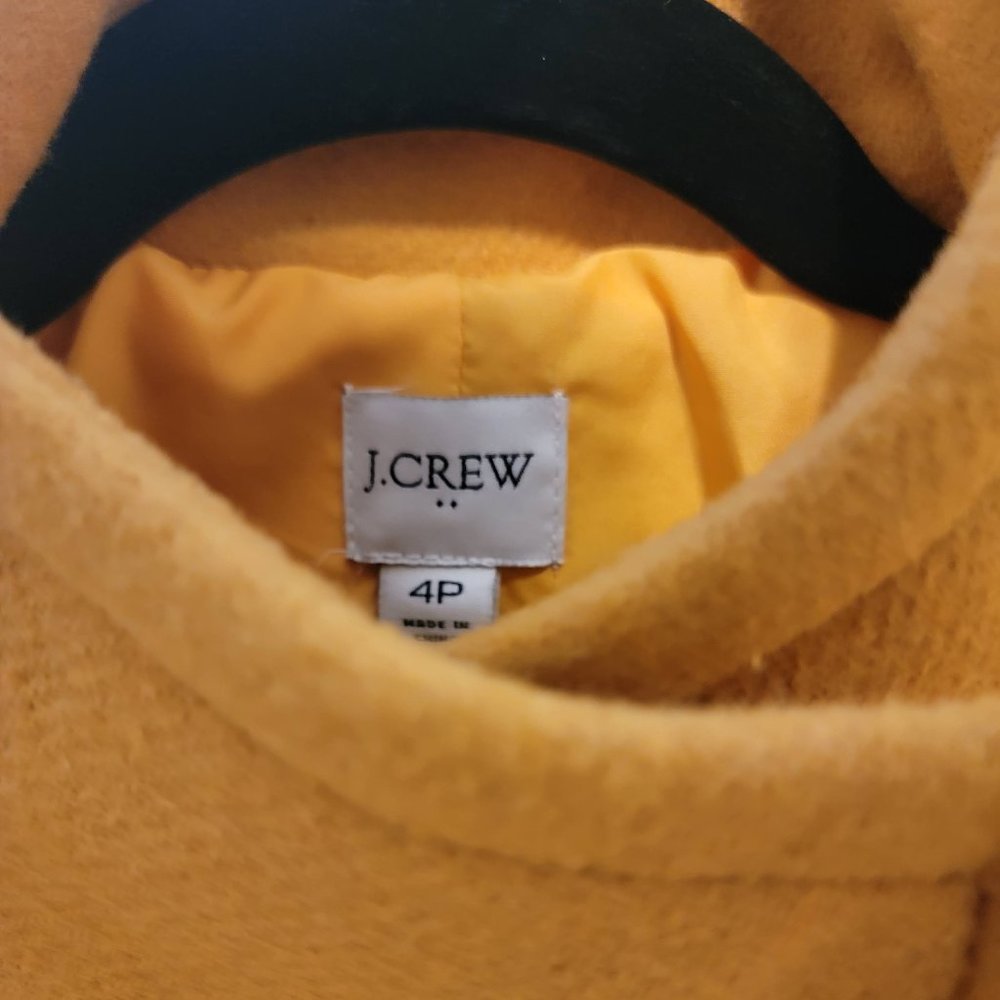 J. Crew Yellow City Coat Size 4 Petite